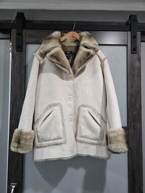 Vintage Y2K Dennis by Dennis Basso Reversible Penny Lane Coat Reversible Sz M